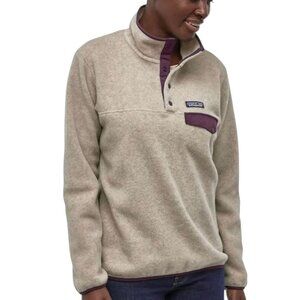 Patagonia Synchilla Fleece Pullover Jacket Snap T Womens Gray Purple  XS